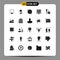 25 Universal Solid Glyphs Set for Web and Mobile Applications design, play, nature, monitor, interface