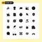25 Universal Solid Glyphs Set for Web and Mobile Applications pencil, drawing, pin, mouse, lock
