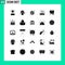 25 Universal Solid Glyphs Set for Web and Mobile Applications wireless, wifi, location, router, setting bug