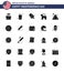 25 USA Solid Glyph Pack of Independence Day Signs and Symbols of american; political; cola; american; usa