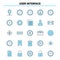 25 User Interface Black and Blue icon Set. Creative Icon Design and logo template