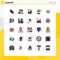 25 User Interface Filled line Flat Color Pack of modern Signs and Symbols of arrow, confused, business, board, summer