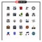 25 User Interface Filled line Flat Color Pack of modern Signs and Symbols of court, action, file type, law, trust