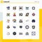 25 User Interface Filled line Flat Color Pack of modern Signs and Symbols of date, summer, toggle, lifeguard, moon