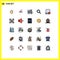 25 User Interface Filled line Flat Color Pack of modern Signs and Symbols of find, search, weather, magnifier, money
