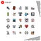 25 User Interface Filled line Flat Color Pack of modern Signs and Symbols of fitness, hobbies, shopping, phone, book