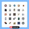 25 User Interface Filled line Flat Color Pack of modern Signs and Symbols of focus, success, cloud, target, communication