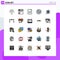 25 User Interface Filled line Flat Color Pack of modern Signs and Symbols of global, global business, tools, stars, science