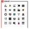 25 User Interface Filled line Flat Color Pack of modern Signs and Symbols of halloween, million, mission, dollars, wheel