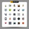 25 User Interface Filled line Flat Color Pack of modern Signs and Symbols of idea, business, computing, muslim, building