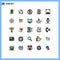 25 User Interface Filled line Flat Color Pack of modern Signs and Symbols of kindergarten, children, diet, childhood, tracking