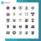 25 User Interface Filled line Flat Color Pack of modern Signs and Symbols of navigate, arrow, locked, bag, dollar