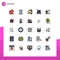 25 User Interface Filled line Flat Color Pack of modern Signs and Symbols of palm, ramadan, fast food, pray, islam