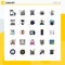 25 User Interface Filled line Flat Color Pack of modern Signs and Symbols of secure, loucked, online, louck, scaffolding