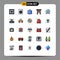 25 User Interface Filled line Flat Color Pack of modern Signs and Symbols of share, cloud, setting, store, marketplace