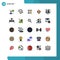 25 User Interface Filled line Flat Color Pack of modern Signs and Symbols of tools, china, business, light, production