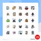 25 User Interface Filled line Flat Color Pack of modern Signs and Symbols of vehicles, transport, document, filled, invoice