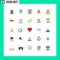 25 User Interface Flat Color Pack of modern Signs and Symbols of backpack, satellite, old, satelite, gps