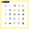 25 User Interface Flat Color Pack of modern Signs and Symbols of document, support, drawing, questions, help