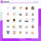 25 User Interface Flat Color Pack of modern Signs and Symbols of easter, city, investment, building, turnip