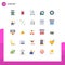 25 User Interface Flat Color Pack of modern Signs and Symbols of mirror, glass, form, checkout, buy