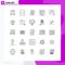 25 User Interface Line Pack of modern Signs and Symbols of concept, interaction, business, human, brain