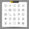 25 User Interface Line Pack of modern Signs and Symbols of equipment, big, tool, automation, package