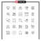 25 User Interface Line Pack of modern Signs and Symbols of funnel, conversion, email, call, phone