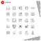 25 User Interface Line Pack of modern Signs and Symbols of melon, heart, food mincer, wedding, arch