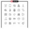 25 User Interface Line Pack of modern Signs and Symbols of star wars, machine, set, intelligence, brain