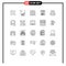 25 User Interface Line Pack of modern Signs and Symbols of steamship, ship, nature, web stats, data