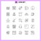 25 User Interface Line Pack of modern Signs and Symbols of test, school, advertising, research, promote