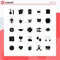 25 User Interface Solid Glyph Pack of modern Signs and Symbols of book, right, cellphone, forward, phone
