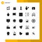 25 User Interface Solid Glyph Pack of modern Signs and Symbols of calender, location, ladder, human, avatar