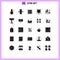 25 User Interface Solid Glyph Pack of modern Signs and Symbols of chair, building, play, life, internet of things