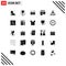 25 User Interface Solid Glyph Pack of modern Signs and Symbols of course, business, dollar, online shop, time