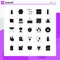 25 User Interface Solid Glyph Pack of modern Signs and Symbols of crop, star wars, big, light saber, gears