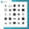 25 User Interface Solid Glyph Pack of modern Signs and Symbols of eu, security, storage, brainstorming, thinking