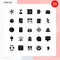 25 User Interface Solid Glyph Pack of modern Signs and Symbols of first, aid, bathroom, shopping, list