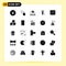 25 User Interface Solid Glyph Pack of modern Signs and Symbols of graph, chart, time, analytics, up