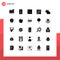 25 User Interface Solid Glyph Pack of modern Signs and Symbols of learn, biology, mobile, layout, design