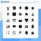 25 User Interface Solid Glyph Pack of modern Signs and Symbols of symbols, sign, script, equality, kitchen