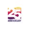 25 Years Anniversary Celebration Icon Vector Logo Design Template. Gradient Flag Style