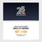 25 years anniversary invitation card vector illustration. Double sided modern graphic design template