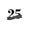 25 Years Anniversary Vector Logo Design Template. 25th Birthday Celebration.