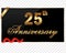 25 years Decorative anniversary golden label with ribbon - vector illustration