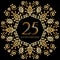 25 years luxury gold and anniversary logo with Mandala design.