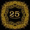 25 years luxury gold and anniversary logo with Mandala design.