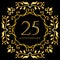 25 years luxury gold and anniversary logo with Mandala design.