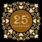 25 years luxury gold and anniversary logo with Mandala design.